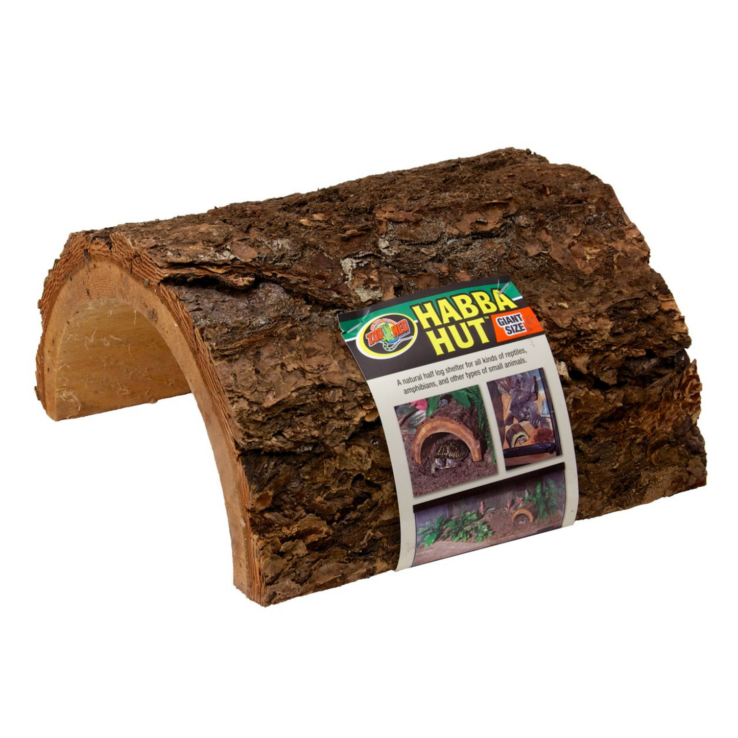 Zoo Med Habba Hut Natural Half Log with Bark Shelter - Giant - DS