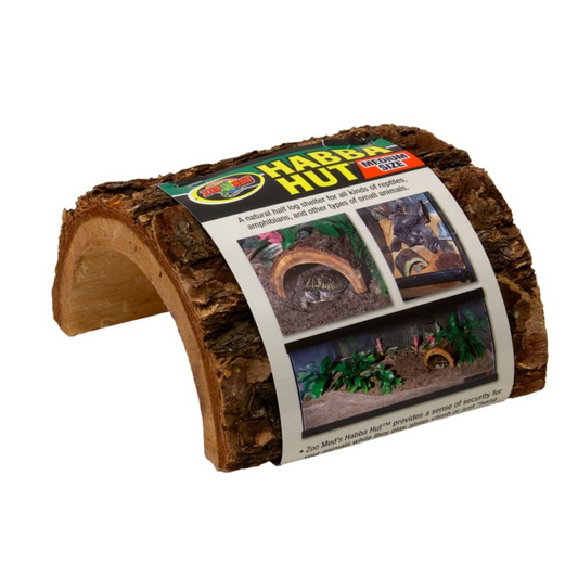 Zoo Med Habba Hut Natural Half Log with Bark Shelter - Small - DS