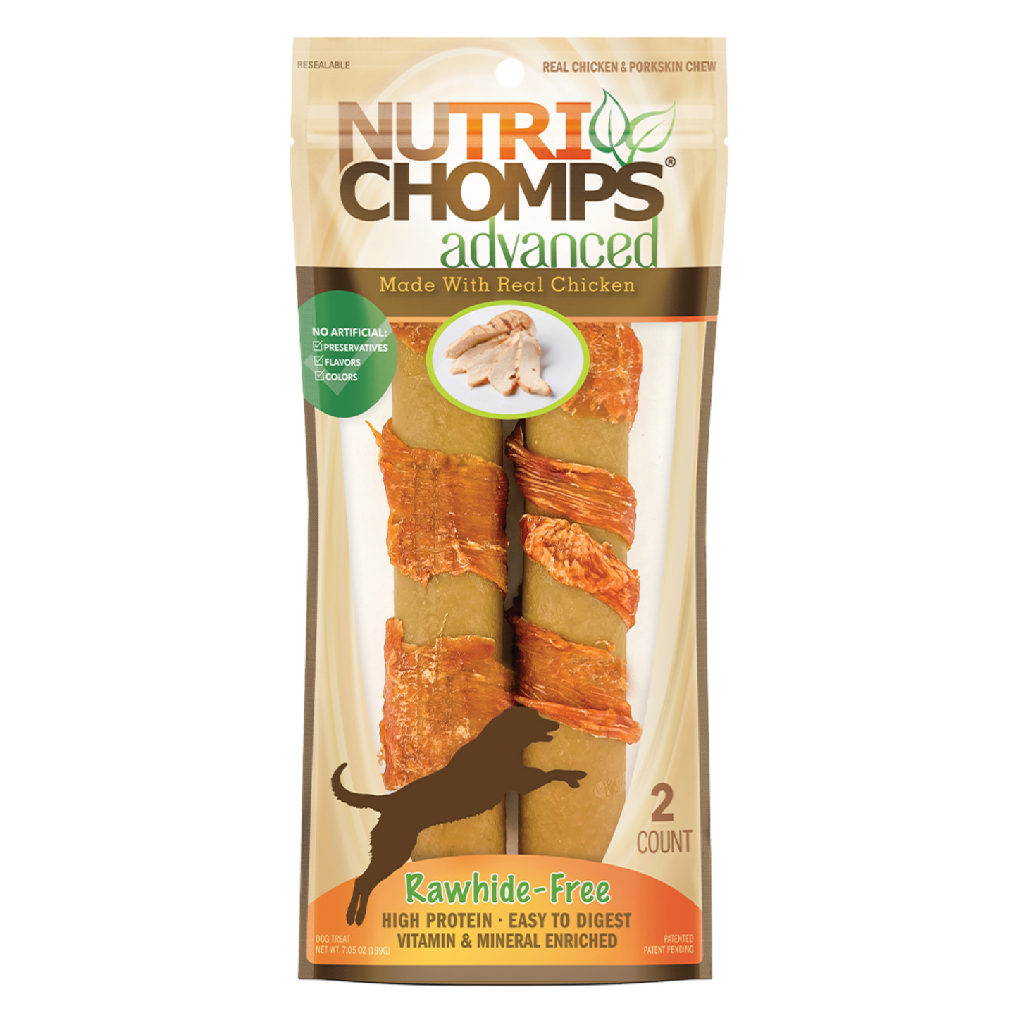 Nutri Chomps Advanced Twists Dog Treat Chicken Flavor (2 count)