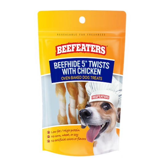 Beefeaters Oven Baked Beefhide & Chicken Twists Dog Treat