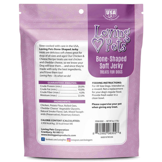 Loving Pets Bone-Shaped Soft Jerky Treats Cheese - DS