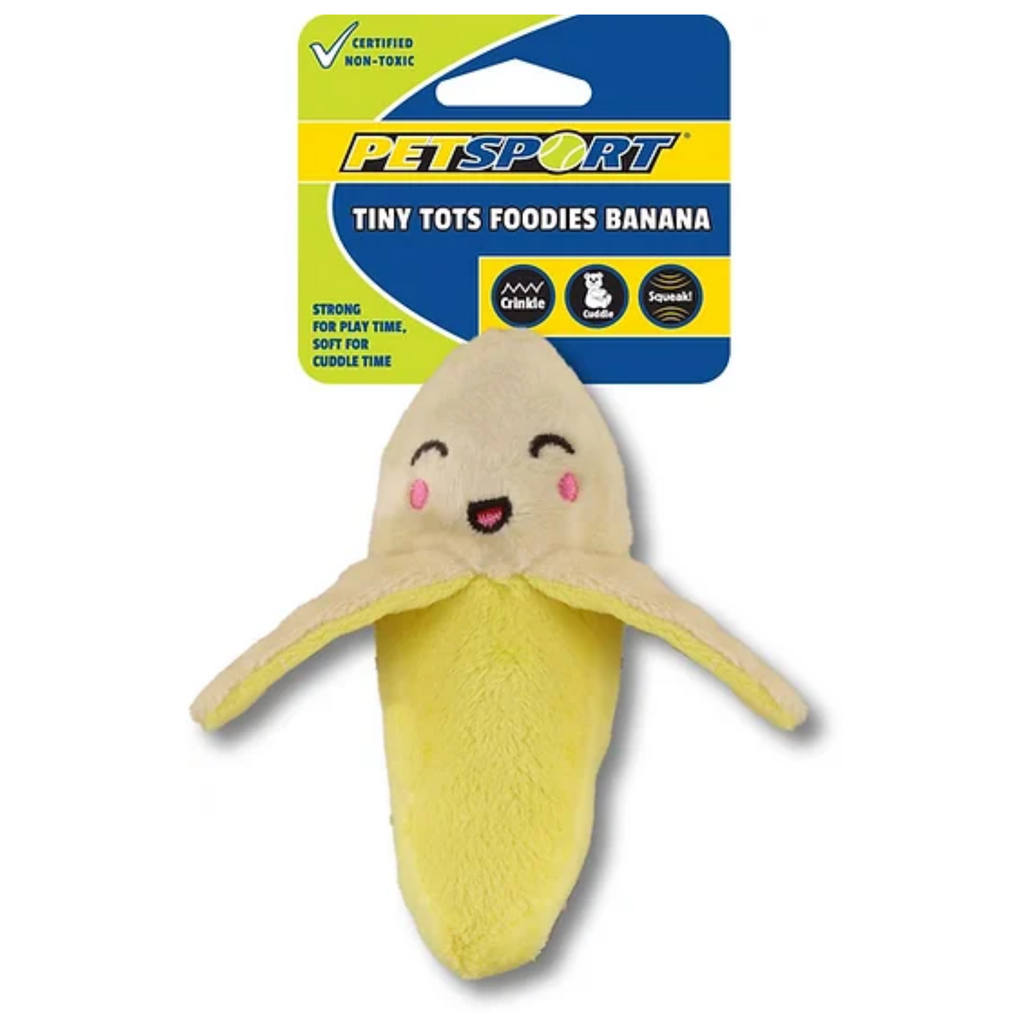 Petsport Tiny Tots Foodies Banana Plush Dog Toy