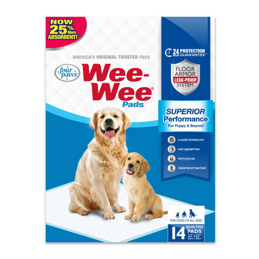 Four Paws Wee Wee Pads Original 14 Pack (22" Long x 23" Wide)