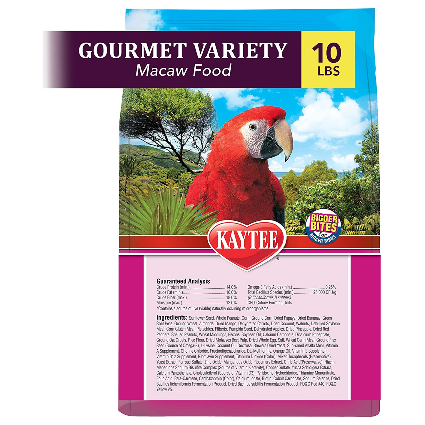 Kaytee Fiesta Small Parrot & Conure Gourmet Big Bites Diet- 4lbs