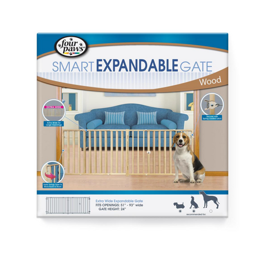 Four Paws Extra Wide Wood Safety Gate- DS