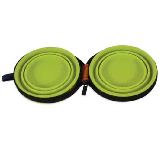 Petmate Silicone Travel Duo Bowl Green - DS