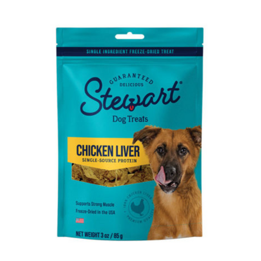 Stewart Freeze Dried Chicken Liver Treats Resealable Pouch - DS