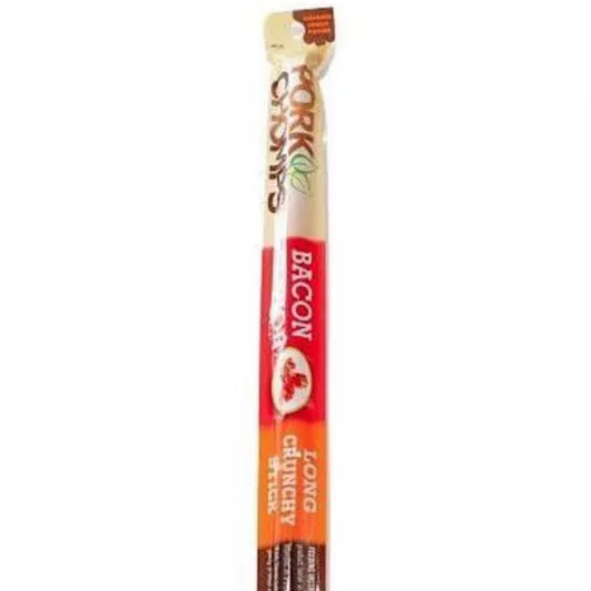 Pork Chomps Bacon Flavor Crunchy Stick Dog Treat (20 inch)- DS