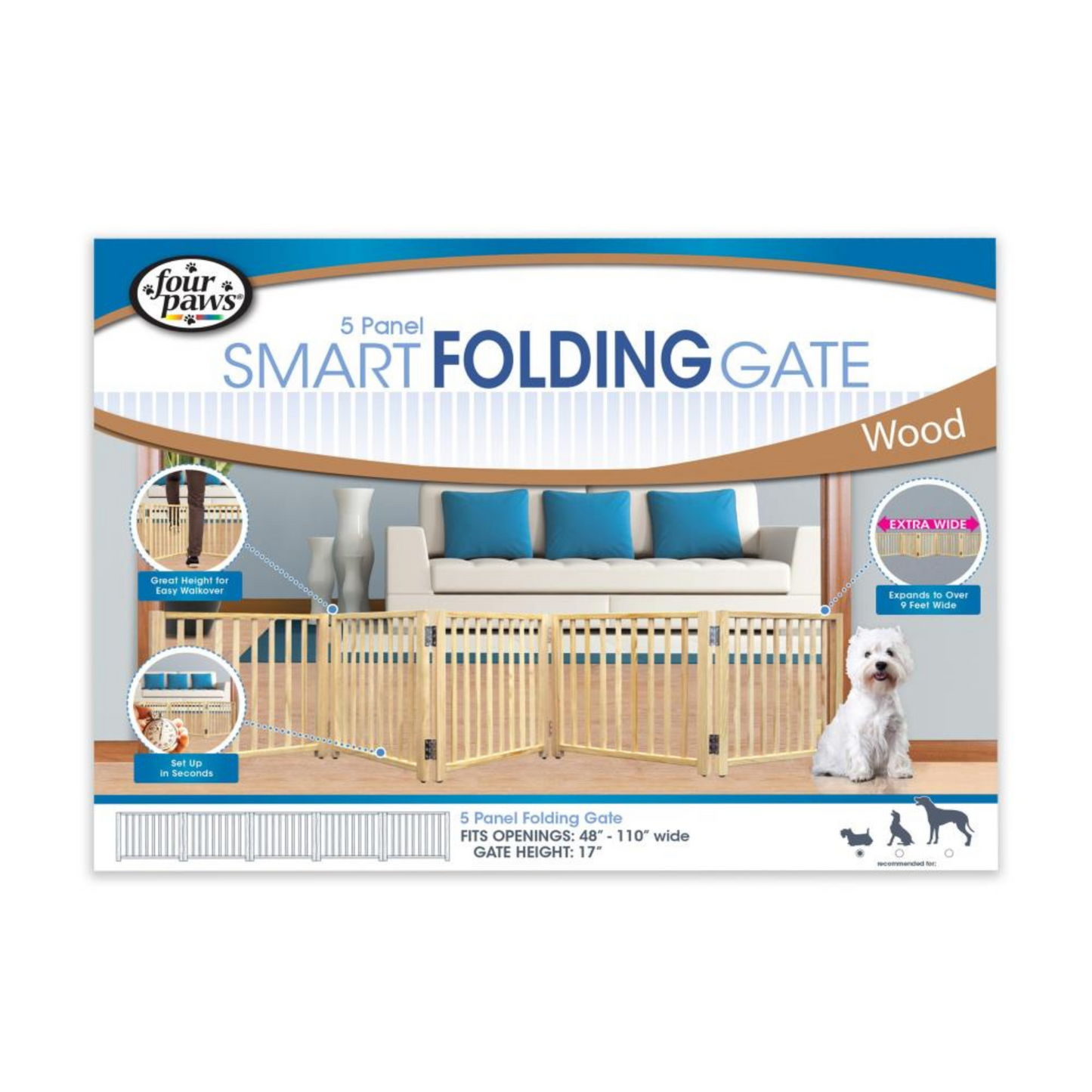 Four Paws Free Standing Gate for Small Pets- Ds