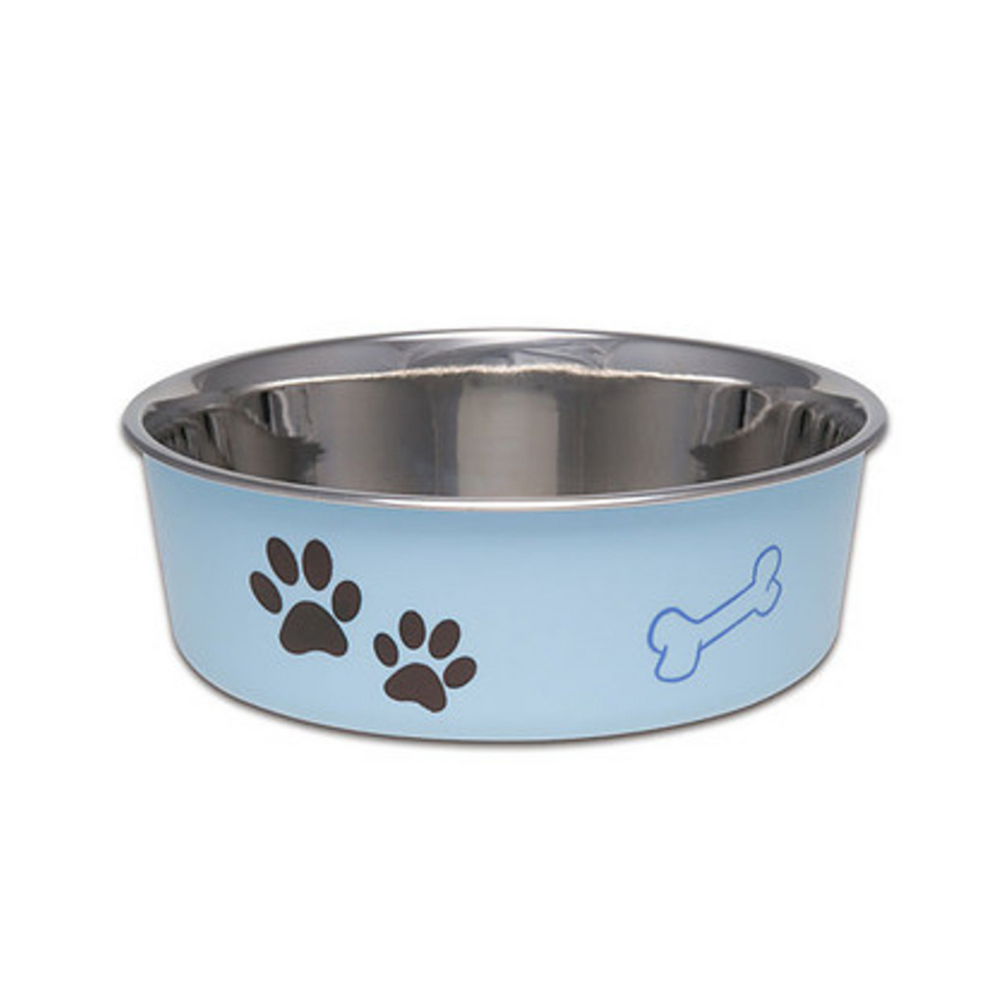 Loving Pets Stainless Steel & Light Blue Dish with Rubber Base