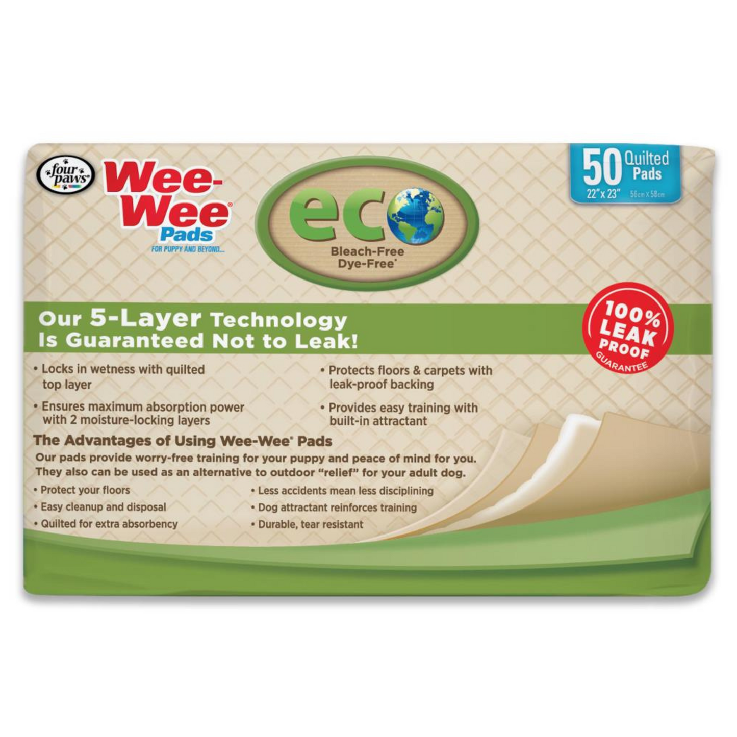 Four Paws Wee-Wee Pads - Eco-50 Pack