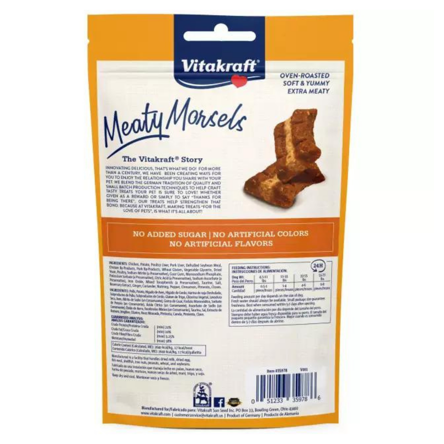 Vitakraft Meaty Morsels Mini Chicken Recipe with Pork Sausage Dog Treat - 4.2 oz - DS