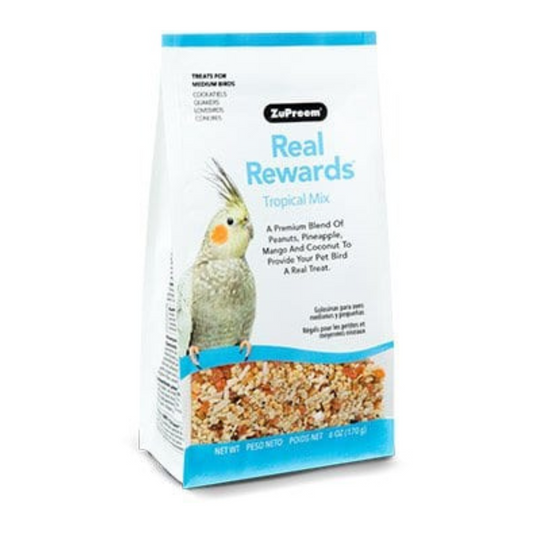 ZuPreem Real Rewards Tropical Mix Treats for Medium Birds- DS