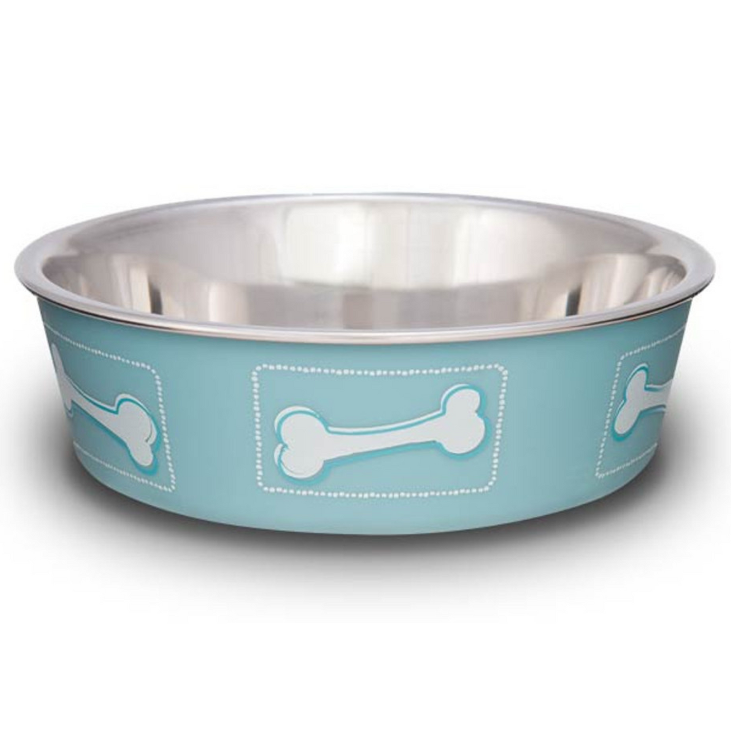 Loving Pets Stainless Steel & Coastal Blue Bella Bowl with Rubber Base - DS