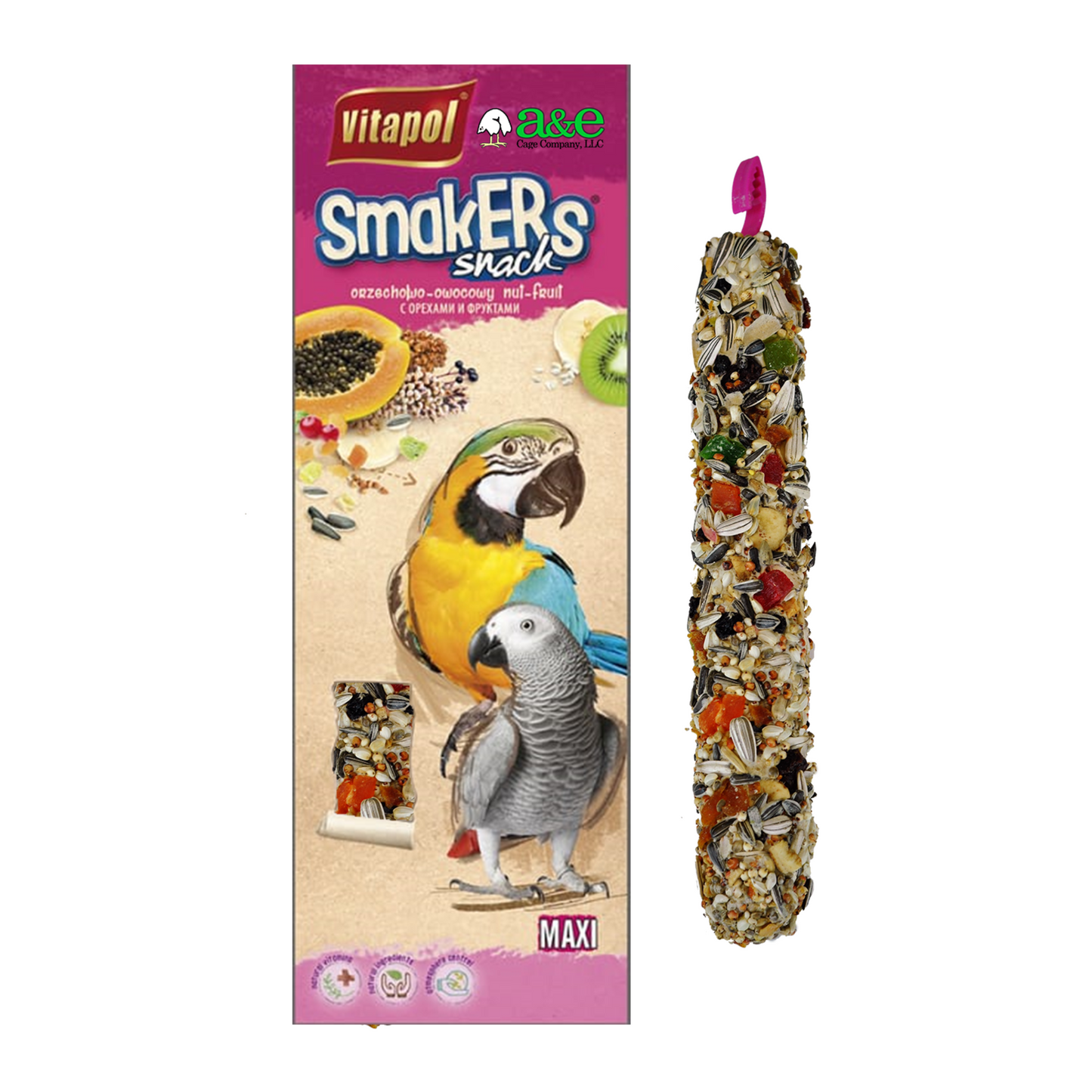 A&E Cage Company Smakers Parrot MAXI Nut/Coconut Treat Sticks - DS