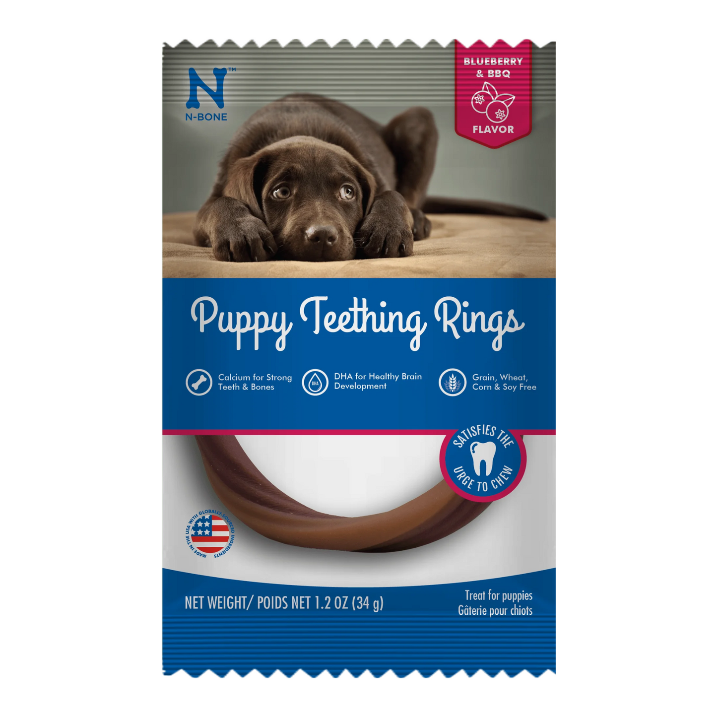 N-Bone Puppy Teething Ring Blueberry Flavor(1 count) - DS