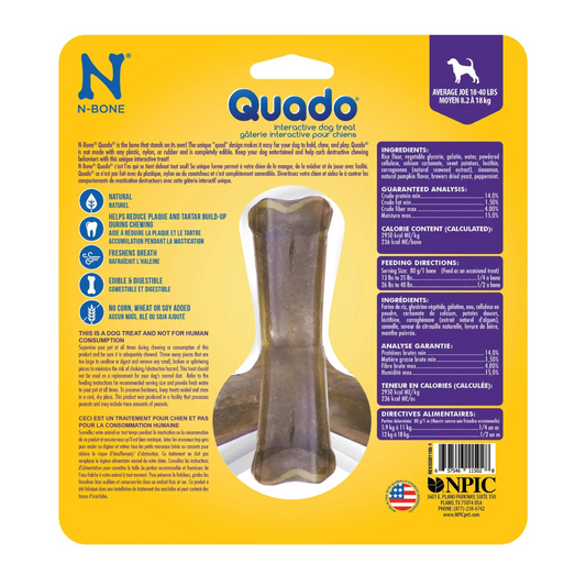 N-Bone Quado Interactive Dog Treat - Pumpkin Flavor