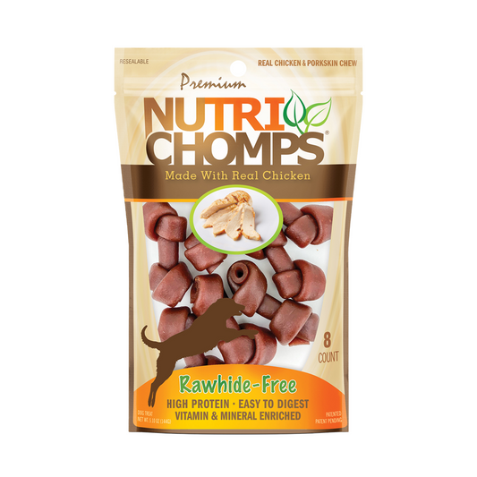 Premium Nutri Chomps Chicken Flavor Mini Knots (8 Count) - DS