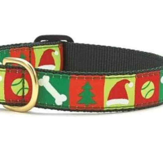 Up Country- Christmas List Style Dog Collar-Large (15-21”); Wide 1”