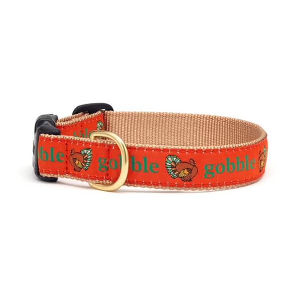 Up Country Gobble Gobble Thanksgiving Turkey Dog Collar, Large