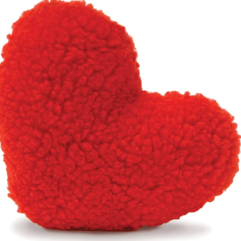 Jeffers Fleecy Red Valentine Heart Dog Toy with Squeaker (approx. 6.5"H)