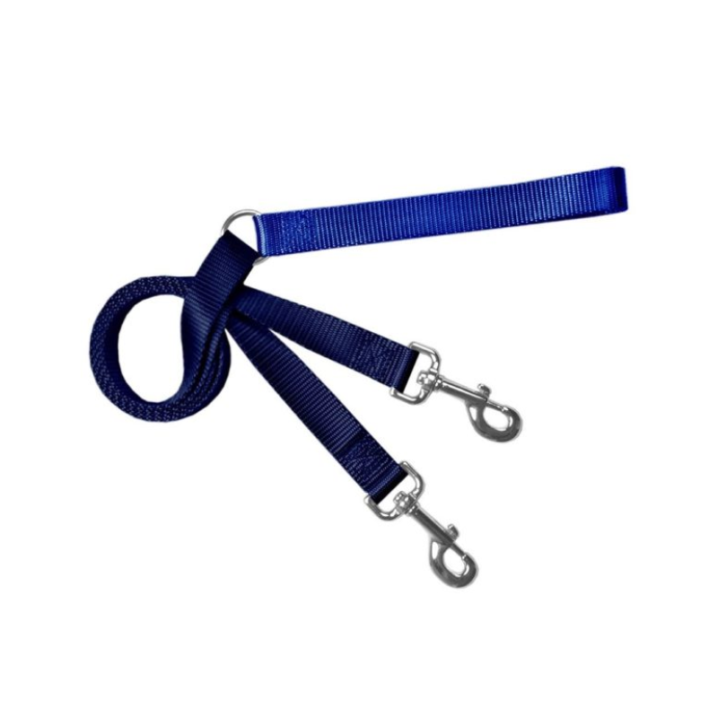 4-Configuration Training Leash ONLY, Works with the Freedom No Pull Harness, 1" Wide Navy with Royal blue Handle