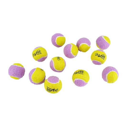 Midlee Small Dog Tennis Ball- Yellow/Lavender- Set of 12