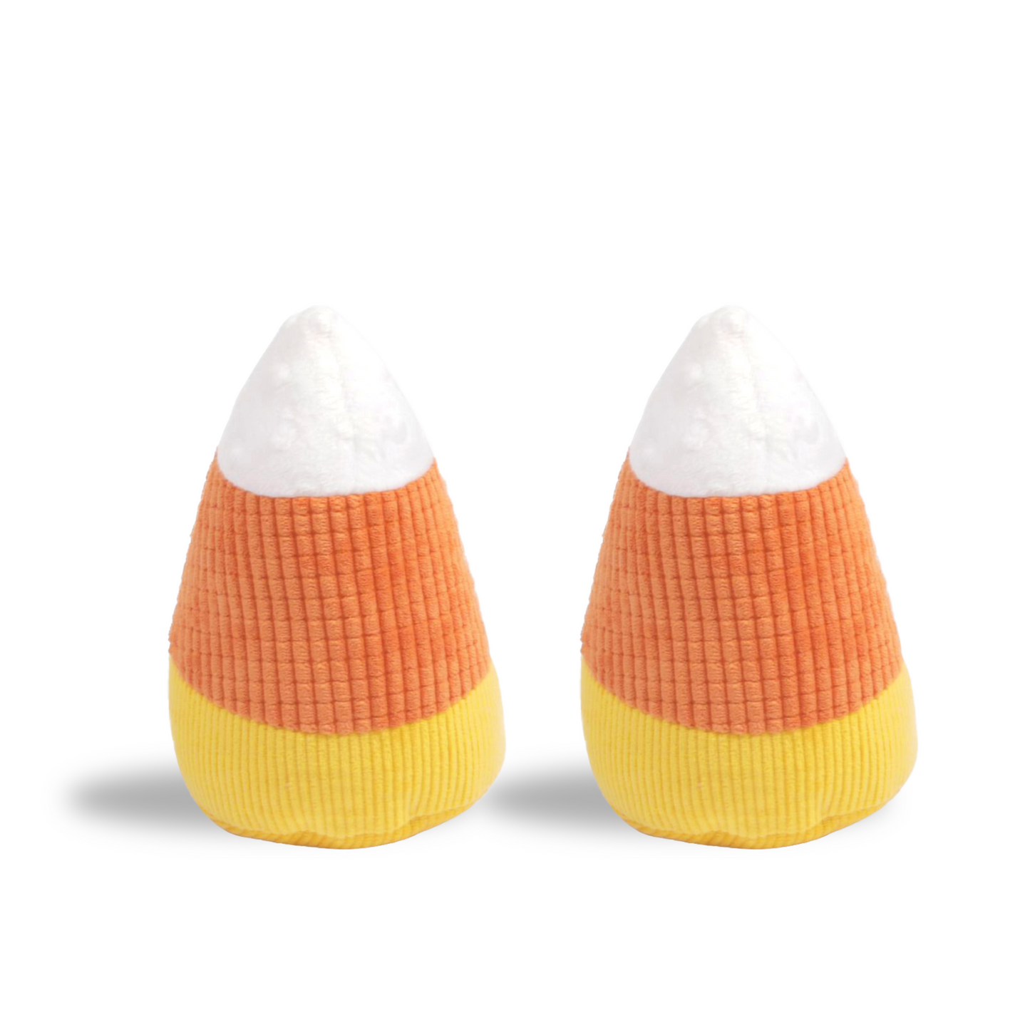 Midlee Candy Corn Plush Halloween Dog Toy - Set of 2