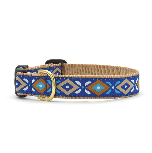 Up Country Aztec Blue Dog Collar - Large