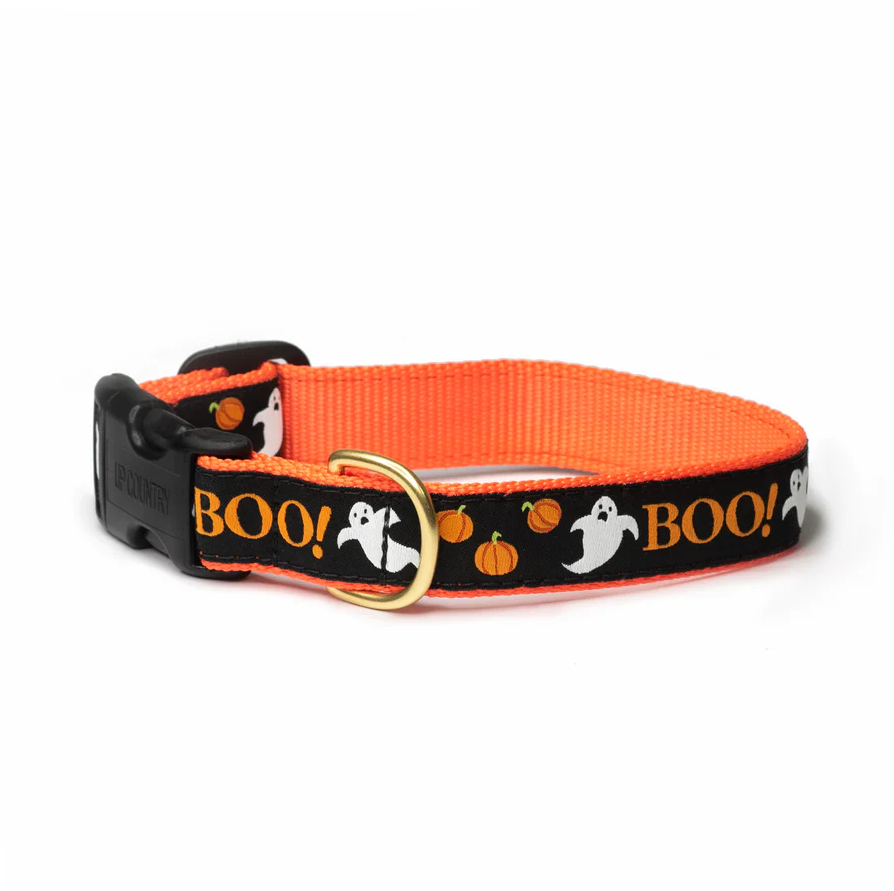 Up Country Boo Halloween Dog Collar (X-Large (18-24”) 1" wide)