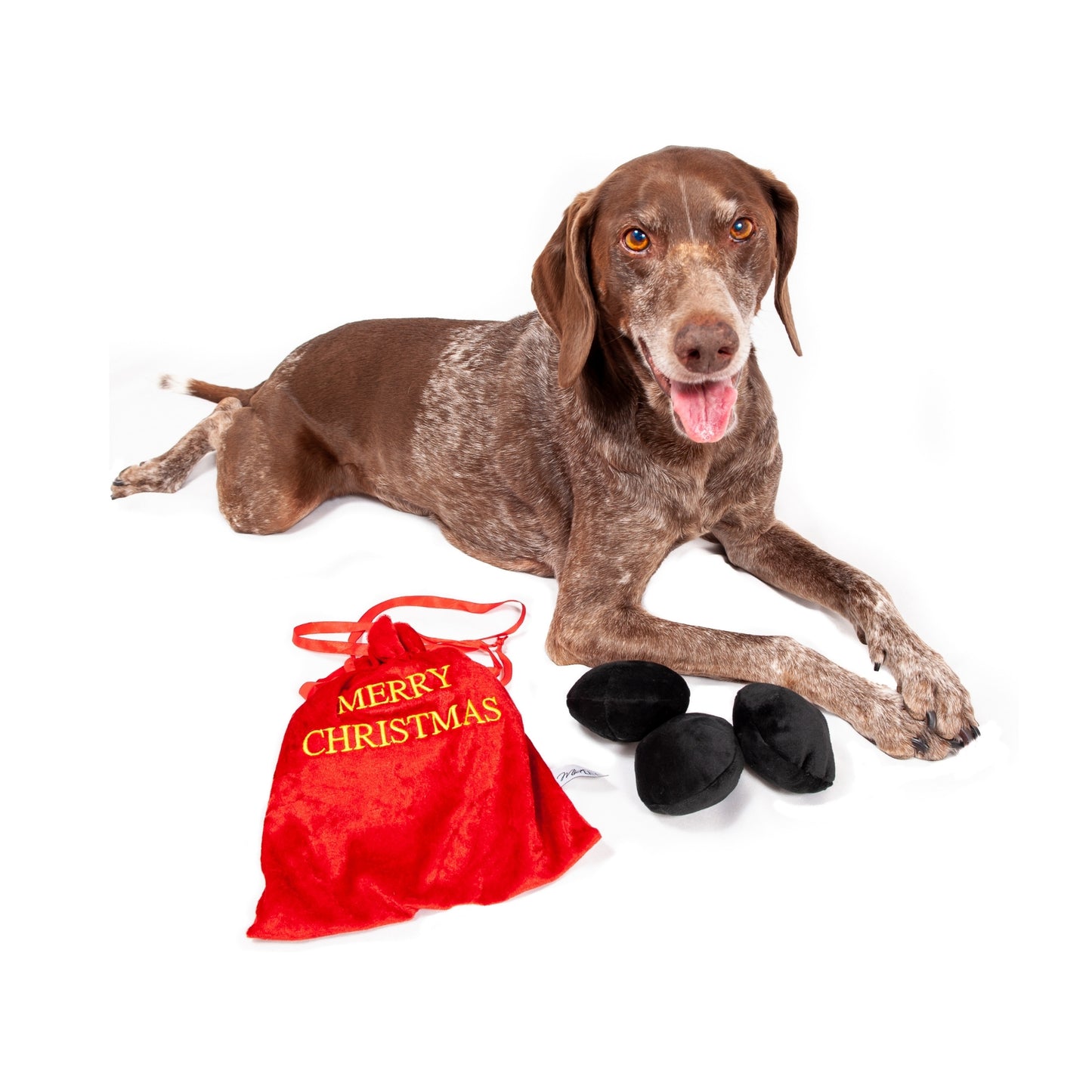 Midlee Bag of Coal Plush Christmas Dog Toy - 3"