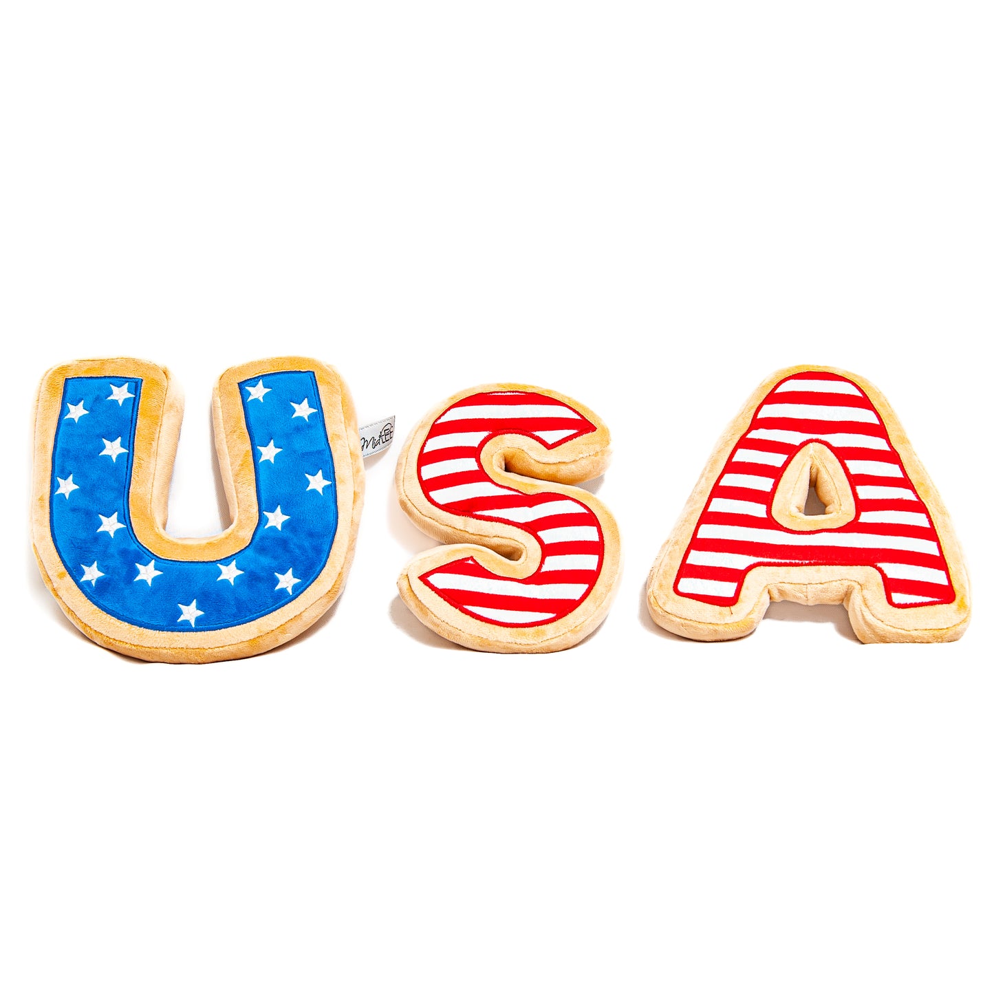 USA Sugar Cookie Dog Toy - 4th of July, Memorial Day, Patriotic Pet Plush Squeak Toys