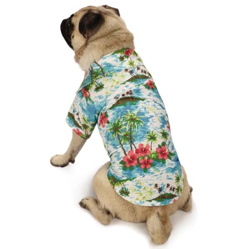 Casual Canine Hawaiian Breeze Camp Shirt, Large, Blue