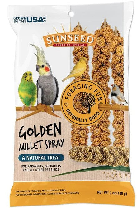 Sunseed Golden Millet Spray Natural Bird Treat - 7 oz