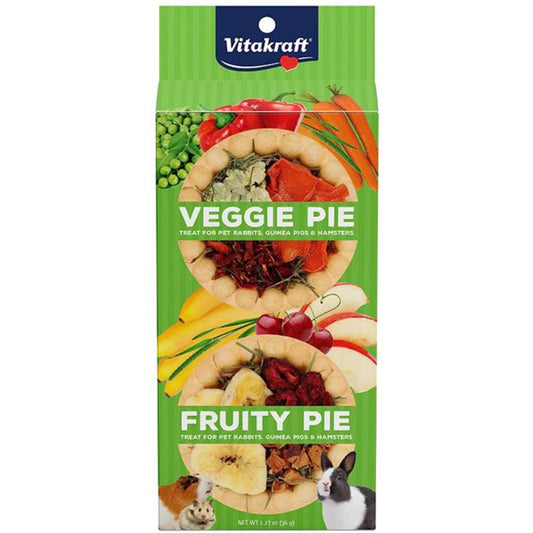 Vitakraft Veggie and Fruity Pie Treat for Rabbits, Guinea Pigs, and Hamsters - 1.27 oz