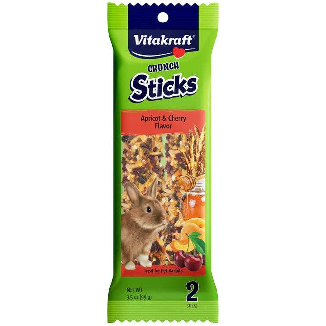 Vitakraft Crunch Sticks Rabbit Treats - Apricot & Cherry Flavor - 3.5 oz (2 Pack)