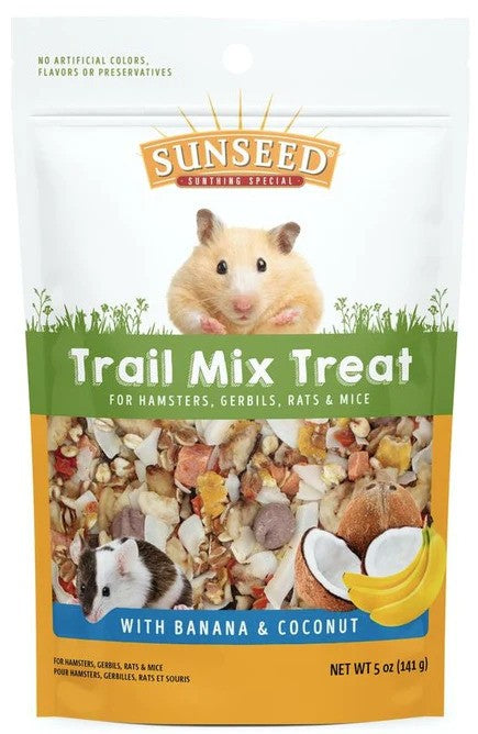 Sunseed Trail Mix Treat with Banana and Coconut for Hamster and Rats - 5 oz