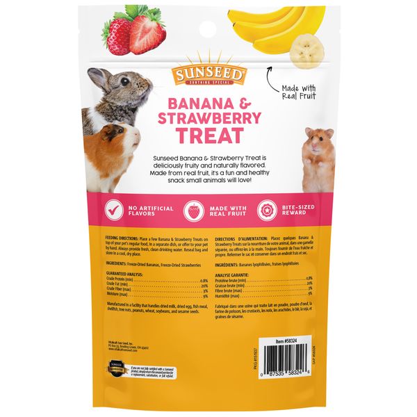 Sunseed Banana and Strawberry Small Animal Treat - 0.7 oz