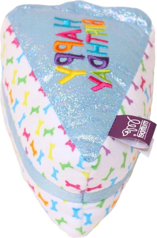 MultiPet Birthday Cake Slice Cat Toy - Blue (3")
