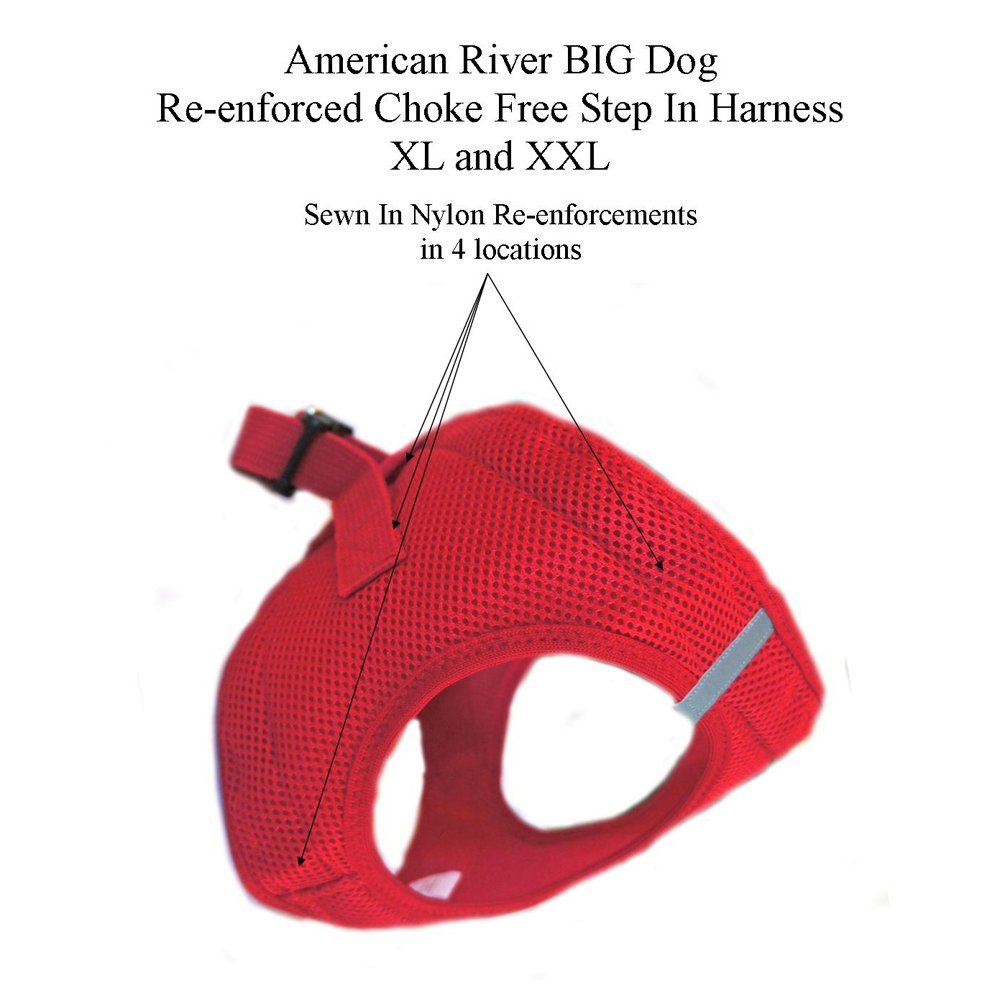 American River Choke Free Reflective Dog Harness, Red, Small