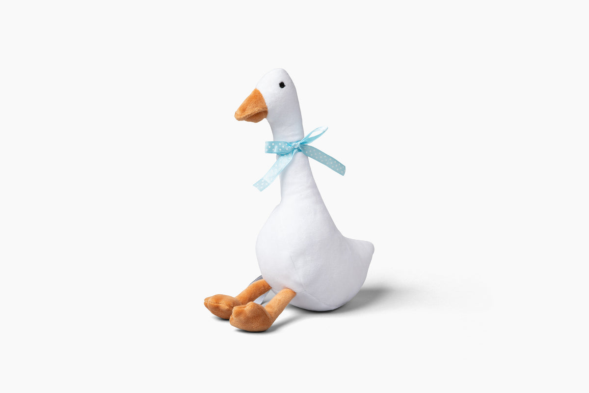 Midlee White Goose Plush Dog Toy