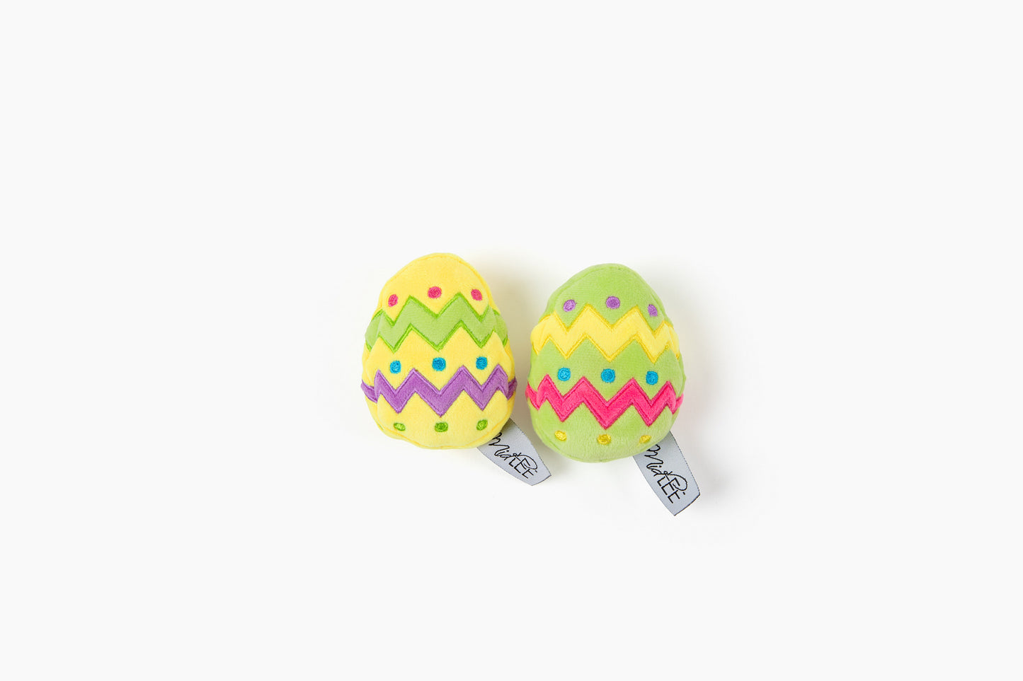 Midlee Easter Egg Cat Toys with Catnip, Plush, Green and Yellow, 2 Pack