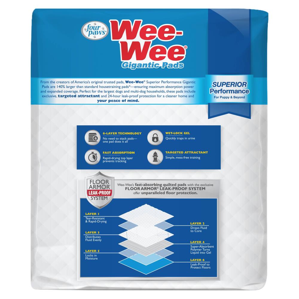 Four Paws Gigantic Wee Wee Pads- XXL -8 Pads