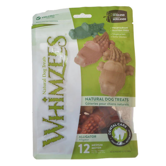 Whimzees Natural Dental Care Alligator Dog Treats - Medium