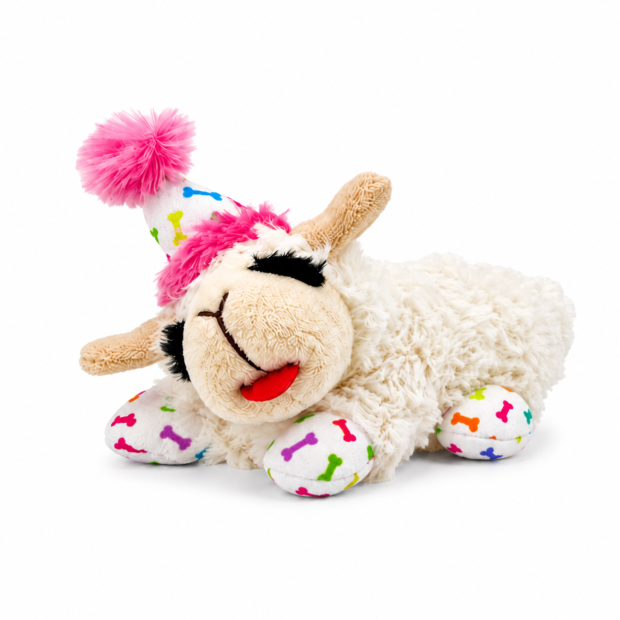Multipet Lamb Chop with Birthday Hat Dog Toy - 6"