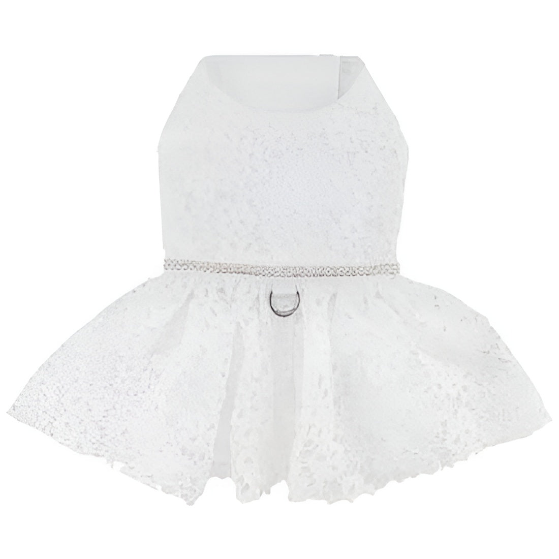 White Lace Dog Wedding Dress with Matching Leash