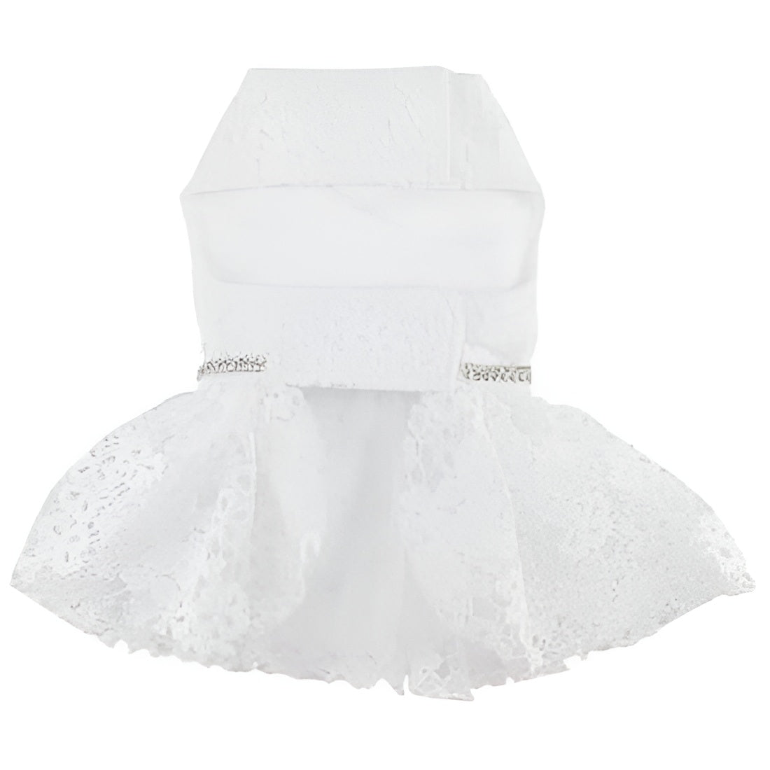 White Lace Dog Wedding Dress with Matching Leash