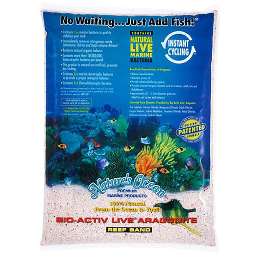 Nature's Ocean Samoa Pink Bio-Activ Live Aragonite Reef Sand 20 lbs (0.5-1.7 mm Grain)