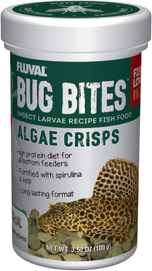 Fluval Bug Bites Algae Crisps for Bottom Feeders - 3.53oz