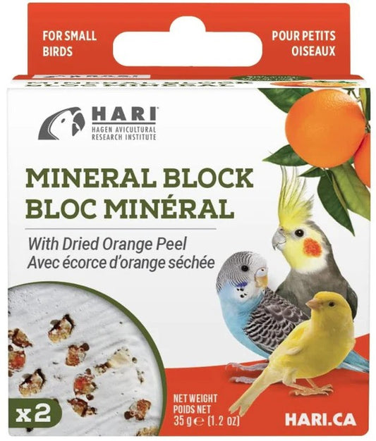 HARI Orange Peel Mineral Block for Small Birds - 1.2 oz